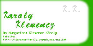 karoly klemencz business card