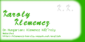 karoly klemencz business card